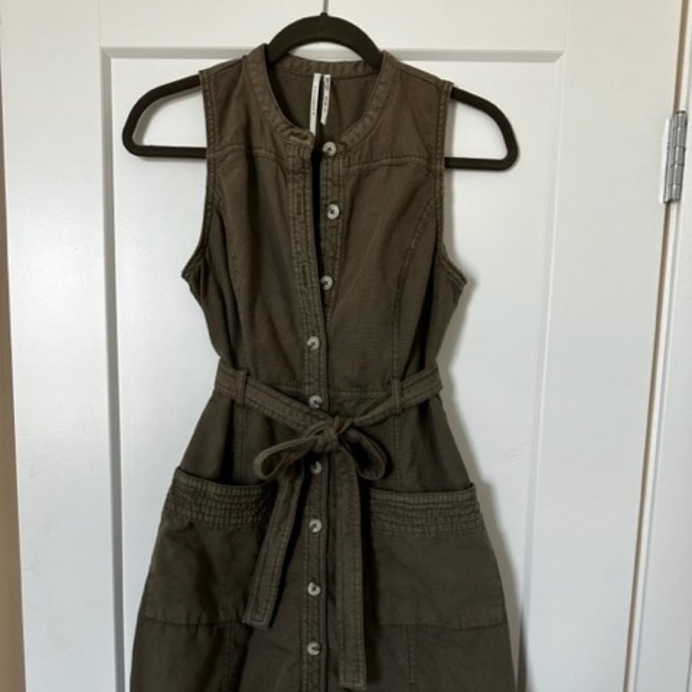 Anthropologie Utility Dress Army Green Sz 00